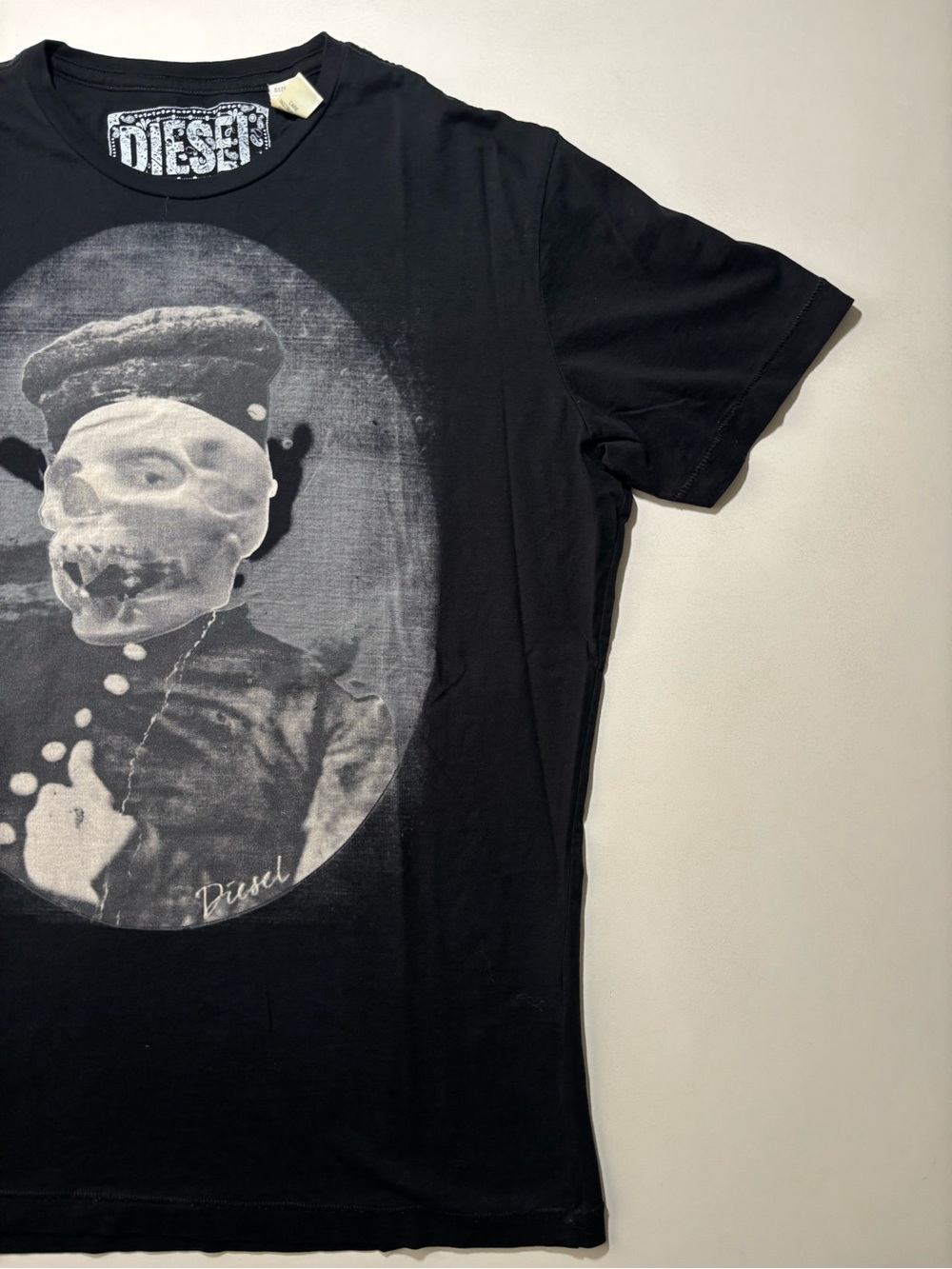 Diesel archived Black Graphic Skull Portrait Y2K shirt - Picture 3 of 6